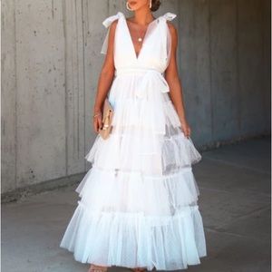 VICI Belle Tiered Tulle Maxi Dress